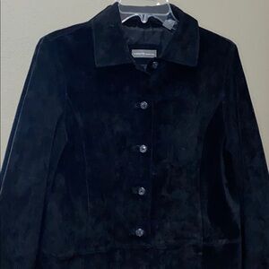 Valerie Separates Elegant Black Suede/Leather Blazer Jacket Size M